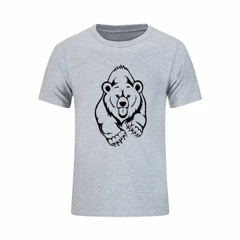 NOVÝ Príchod Leta Grizzly T Shirt Mužov Medveď Hnedý Zviera Tlače Bežné Krátke Sleeve Tee Hip Hop Značka Oblečenia, Športových Vyhovovali Homme