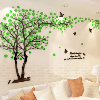 Nový príchod Milovníkov strom crystal troch-dimenzionální samolepky na stenu Obývacia izba gauč tv na stenu akryl dekorácie
