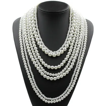 Nový Príchod módne robustný luxusné simulované perlový Náhrdelník prívesok vyhlásenie šperky pre ženy