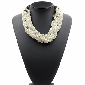 Nový Príchod módne robustný luxusné simulované perlový Náhrdelník prívesok vyhlásenie šperky pre ženy
