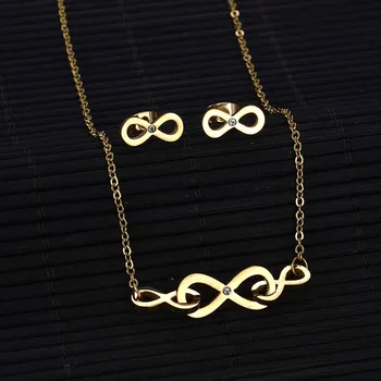 Nový Príchod Osobné Infinity Šperky Set Nikdy Nevyblednú Nehrdzavejúcej Ocele náhrdelníky Náušnice Šperky Sady Žena Darček