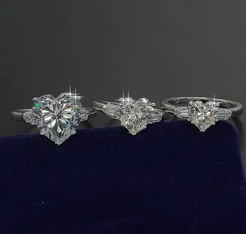 Nový Príchod Top Predaj Hot Klasické Luxusné Šperky 925 Sterling Silver Hruška Rez Biela 5A CZ Zirkónmi Svadobné Ženy, Srdce Krúžok