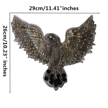 Nový príchod veľká veľkosť vlastné krídla orla výšivky patch oblečenie patch DIY euramerican štýl, dizajn Manuál nechtov perličiek sequinsTH270