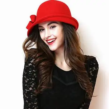 Nový Príchod Vlna klobúk Jeseň Zima Ušľachtilý Európskej Americký Elegantné Módne Dievčatá Spp Dámy Vedierko Hat Ženy Vlna Fedora Klobúk