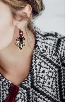 Nový Príchod Ženy Vyhlásenie Šperky Fashon Maxi Zliatiny Retro Crystal Drop Náušnice Factory Veľkoobchod