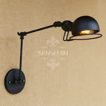 Nový Ročník priemyselných štýl loft tvorivé minimalistický dlhé rameno nástenné svietidlo nastaviteľná Rukoväť Kovové Rustikálny Svetlo Sconce Zariadenia
