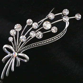 Nový ročník Veľké kvetinové brošňa kytice 28*pu kolieska 84 elegantné widdings strany výročie oblečenie, striebro-farebné kolíky šperky B1213