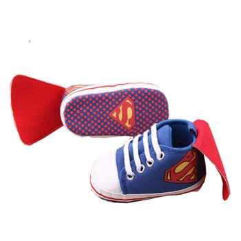 Nový Superman Detská Obuv 2018 Nové Módne Batman Cartoon Batoľa Dojčatá Topánky 11 cm 12 cm 13 cm Baby Chlapci Topánky Prvý Chodítka