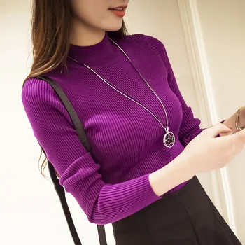 Nový sveter má pulóver turtleneck sveter zimné turtleneck Pulóver Sveter späť polovica žien temperamentdress kórejského