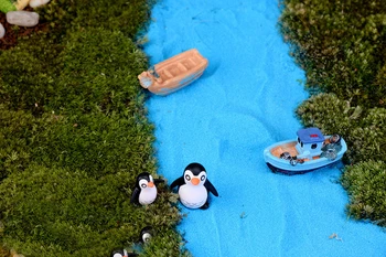 Nový Štýl Penguin 5 ks/veľa Rozprávková Záhrada Miniatúry Mini Trpaslíci Moss Terária Živice Remesiel Figúrky pre Záhradné Dekorácie