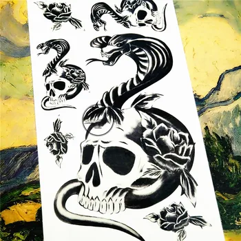 Nu-TATY Salamander Had Lebky Dočasné Tetovanie Body Art Rameno Flash Tetovanie Nálepky 17*10 cm Nepremokavé Falošné Henna Bezbolestné Tetovanie