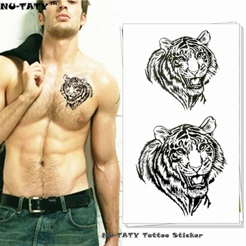 Nu-TATY Sibírsky Tiger Hlavu Dočasné Tetovanie Body Art Flash Tetovanie Nálepky 17*10 cm Nepremokavé Falošné Tetovanie Auto Styling Nálepky