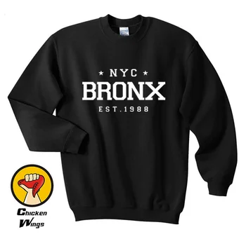 Nyc Bronx Est. Vytlačené Pánske Tričko New York Street Swag Ikonu hviezdičky Top Crewneck Mikina Unisex Viac Farieb XS - 2XL
