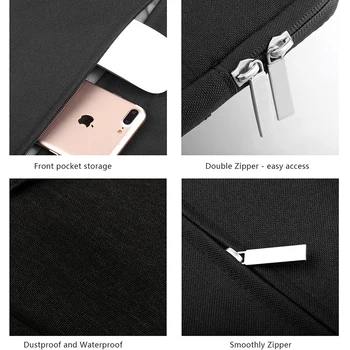Nylon Notebook Laptop Rukáv Taška Puzdro puzdro pre Apple Macbook Air Pro Retina 11 13 14 15 Shockproof Vodotesný Zips, Taška Prípade