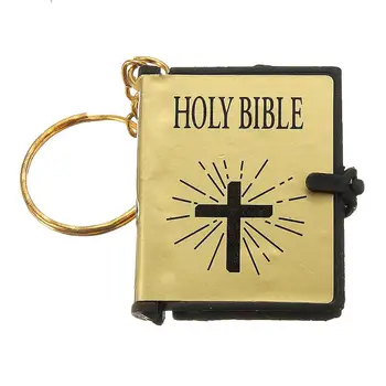 Náboženstvo anglická verzia malej veľkosti bibliu prívesok na knihu keychain christian ježiš krúžok keyring dar modlitby boh vám žehnaj