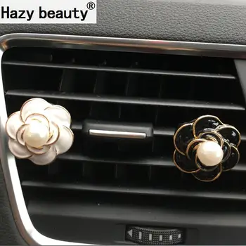 Nádherné kovové Camellia auto styling dekoráciu Automobilov, klimatizácia, parfum klip osviežovač vzduchu auto Parfumy 100 Pôvodných