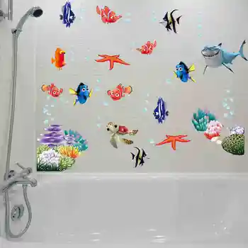 Nádherné More, svet, farebné ryby zvieratá vinyl na stenu umenie okno, kúpeľňa decor dekorácie samolepky na stenu pre predškolské deti izieb