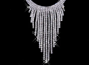 Nádherné Nový Dizajn Svadobné Šperky Set-Top Kvalita Crystal Luxusné Svadobné Šperky, Svadobné Náušnice + Náhrdelník Šperky Sady