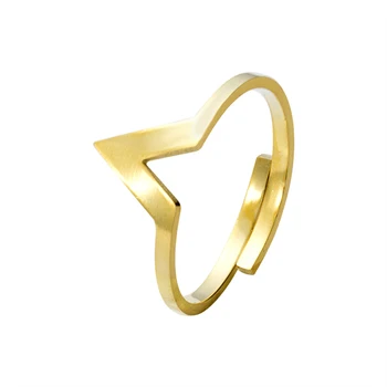 NÁDHERNÝ PRÍBEH 2018 Slávnej Značky Šperky z Nerezovej Ocele Nastaviteľné Krúžky Elegantná Midi Chevron V Prstene Pre Ženy Svadobný Dar BFF