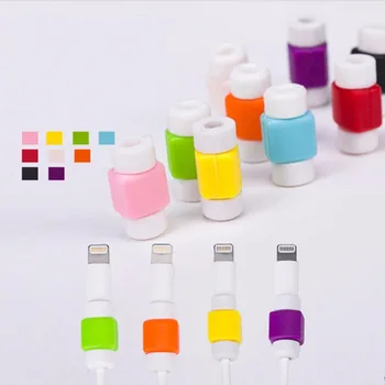 Náhodné Farby 2/5/10X USB Nabíjací Kábel Chránič Šetrič Kryt pre Apple iPhone 4/4s/5/5/6/6/Plus USB Nabíjací Kábel Kábel