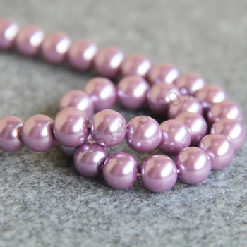 Náhrdelník&10 mm Náramok Ružový&Fialová Shell perlou korálky Seashell DIY darček ženy voľné korálky Šperky robiť dizajn 15inch Veľkoobchod