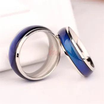 Nálada Krúžok Žien Snubné Prstene z Nehrdzavejúcej Ocele, prstene, Šperky Teplota Mení Farbu 6 mm Široký