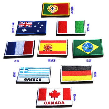 Náplastí krajín vlajky 3D výšivky na odev, oblečenie nálepky osobné vlastný odznak vyšívané Hák/Slučka 8*5 CM