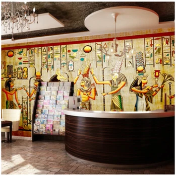 Nástenná maľba Egyptský údaje veľké nástenné spálňa obývacia miestnosť TV na stenu bar ktv vintage steny 3D tapeta pozadie