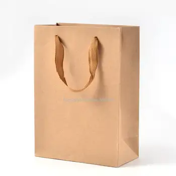 Obdĺžnik Kraft Papier Darčekové Tašky Nákupné Tašky, s Nylonové Vlákno, BurlyWood, 16x12x5.7 cm
