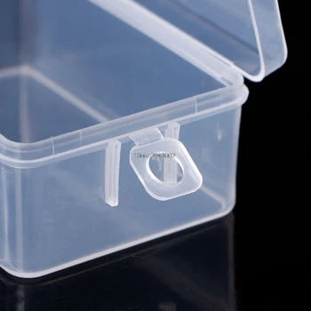Obdĺžnikový Plastové Transparentné Úložný Box Šperky Korálky Kontajner Organizátor