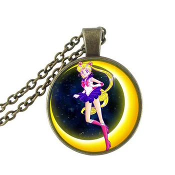 Obmedzená Podpora Collier Collares Sailor Moon Prívesok Náhrdelník B&m Glass, Drahokamy Anime Foto Priestor Galaxy Šperky, Náhrdelníky HZ1
