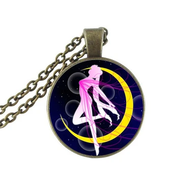 Obmedzená Podpora Collier Collares Sailor Moon Prívesok Náhrdelník B&m Glass, Drahokamy Anime Foto Priestor Galaxy Šperky, Náhrdelníky HZ1