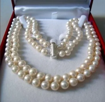 Obrovské AAA 7-8mm PRÍRODNÉ south sea Zlaté kolo perlový náhrdelník prívesok doprava zadarmo