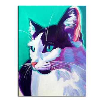 Obrovské Tlačiť Olej Maľby Nástenné maľby cat--mačiatko-zelený Domov Dekoratívne Umenie Obrázok Pre Obývacia Izba paintng Č Rám