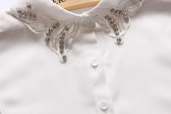 Odnímateľný Klope krása ženy vymeniteľné modely dekoratívne tričko falošné golier Fontána Jar Tričko Módne Dámy' Vyšívať
