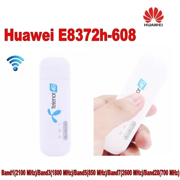 Odomknutý, Originál 150Mbps HUAWEI E8372h-608 4G LTE Modem, WiFi Router Plus 2ks anténa