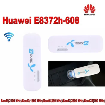 Odomknutý, Originál 150Mbps HUAWEI E8372h-608 4G LTE Modem, WiFi Router Plus 2ks anténa