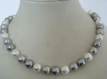 Ohromujúci AAA+9-10 mm tahitian biela šedá farba perlový náhrdelník 20-palcový