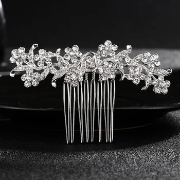 Ohromujúci Malé Art Deco Kamienkami Crystal Leaf Svadobné Vlasy hrebeňom Svadobné Headpieces Vlasy príslušenstvo Družičky Ženy Šperky