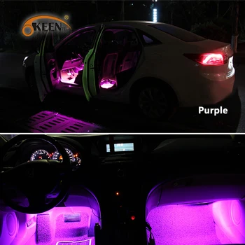 OKEEN Auto Styling 4*KS Auto RGB LED Atmosféru Neon Interiéru Svetlo, Pás je Dekoratívne Osvetlenie, Lampy, Bezdrôtové Diaľkové Ovládanie Hudby