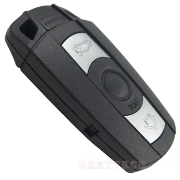OkeyTech 3 Tlačidlo Smart Card pre BMW 1 3 5 6 Series E90 E91 E92 E60 Diaľkové Kľúča Vozidla púzdro Smart Key Malé Vloženie Žiletky Fob
