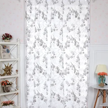 Okno Opony kvetov Vytlačené Transparentné Obyčajné Premietanie Obývacia Izba Tylu Voile Textílie 1PCS/Veľa