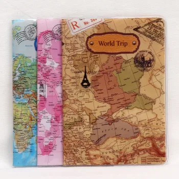 OKOKC PVC Mapa Sveta Ploché Tlač Pas Kryt Kožené Cestovný Lístok Puzdro Balíky Držiteľa Pasu Cestovné Príslušenstvo