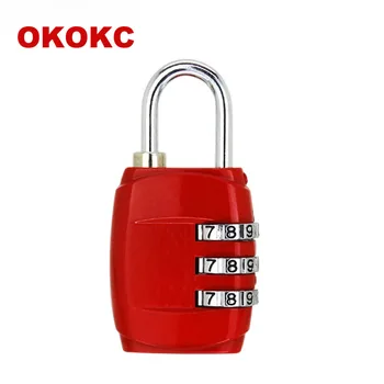 OKOKC Resettable 3-Miestne Zmes Cestovné Batožiny Vyhovovali Kód Zámok Kovový Zámok Kufor Locker Cestovné Príslušenstvo