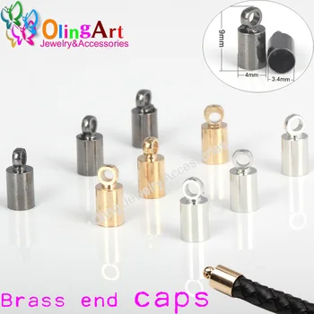 OlingArt 4 mm Kolo Kožené Kábel Brass Bell, Pracky, Spony, brošne na výber koncovky DIY Šperky čo Zistenia
