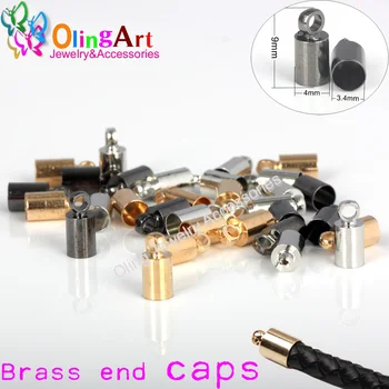 OlingArt 4 mm Kolo Kožené Kábel Brass Bell, Pracky, Spony, brošne na výber koncovky DIY Šperky čo Zistenia