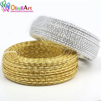 OLINGART 5M/veľa 2.0 mm Vzor Hliníkový drôt zlato / striebro mäkké plavidlá univerzálny kovový drôt náhrdelník DIY Handmade šperky, takže