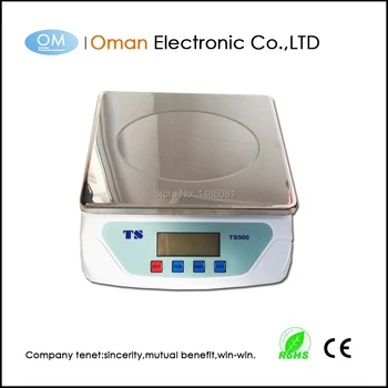 Omán-T500A Digitálne Multifunkčné Kuchynské a Potravín Rozsahu, z Nehrdzavejúcej Ocele Platformu s LCD Displejom, 25 kg, (Strieborný)