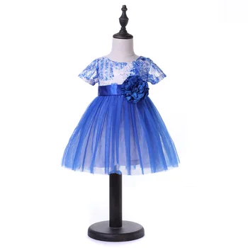 ON Dobrý deň, Užite si Dievča Šaty Svadobné Blue Print Kvetov Lúk Princezná Belle Šaty Elegantné Šaty Pre Deti, Dievčatá, Narodeniny, Party Šaty