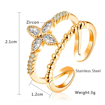 ONA WEIER nehrdzavejúcej ocele, prstene pre ženy angažovanosti žien prst darčeky dievčatá milujú rose gold nastaviteľný krúžok bts šperky